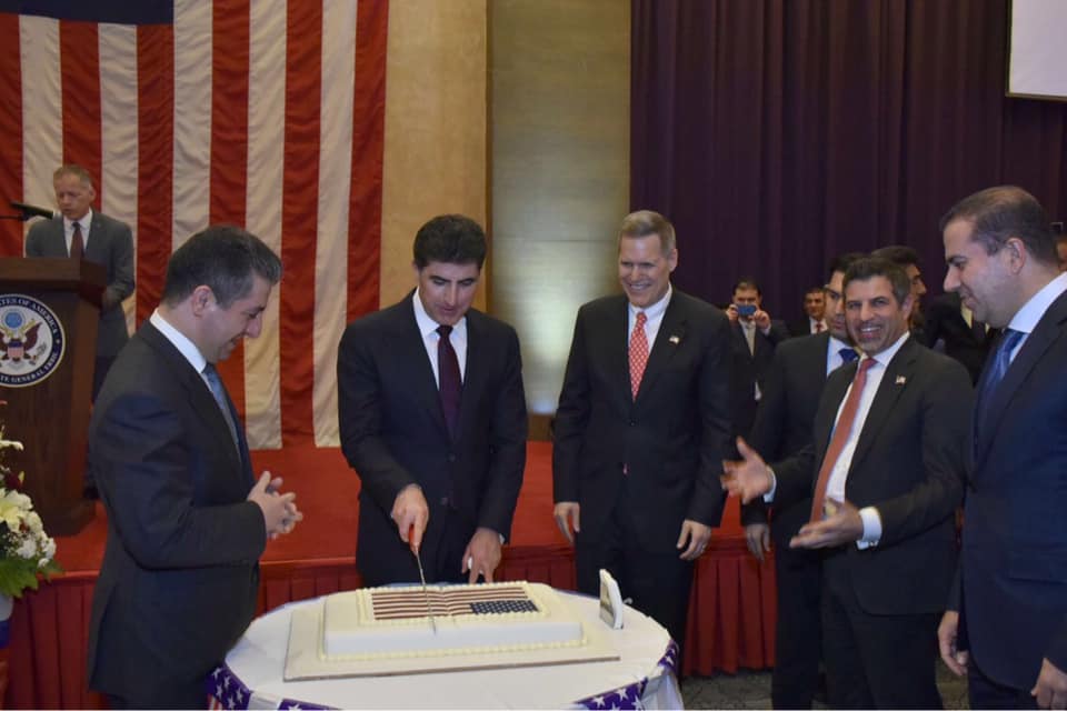Senior Kurdish officials and US diplomats celebrate the 4th of July - America’s Independence Day - in Erbil, July 3, 2019. (Photo: Nechirvan Barzani's press office)